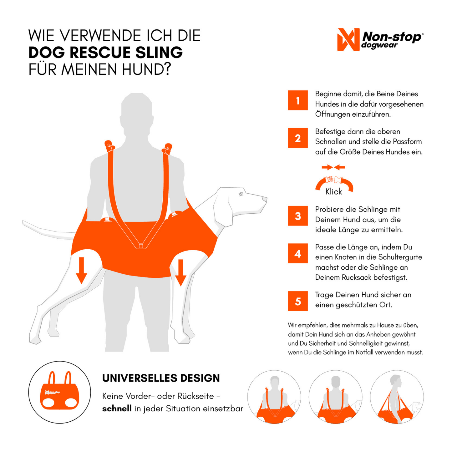 Dog rescue sling